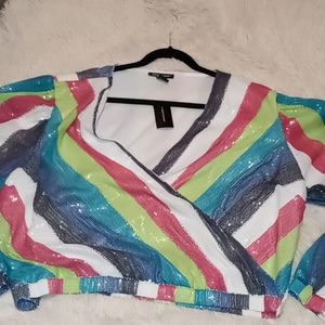 Sequined wrap top